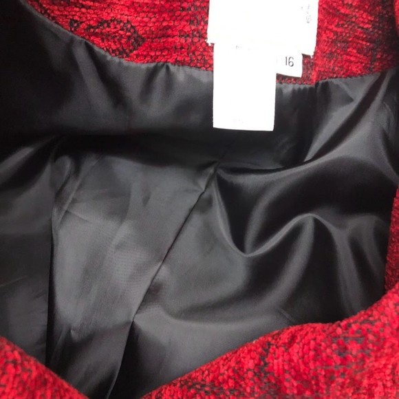 Vintage Coldwater Creek Women's Red Tapestry Jacket Suit Coat Shoulder Pads - Picture 7 of 10